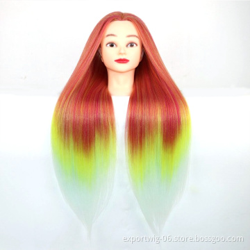 Female Wig Black Cosmetology Maniquines Mannequin Head   Hairdresser Training Doll Head Synthetic Hair Manikin Head